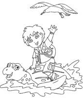 A coloring page of go diego go